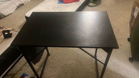 Black Study Desk with Metal Legs