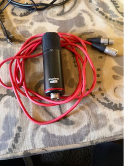 Scarlett studio microphone w/ samson mic stand & diffuser