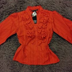 Antilia Femme Red Elegant Blouse