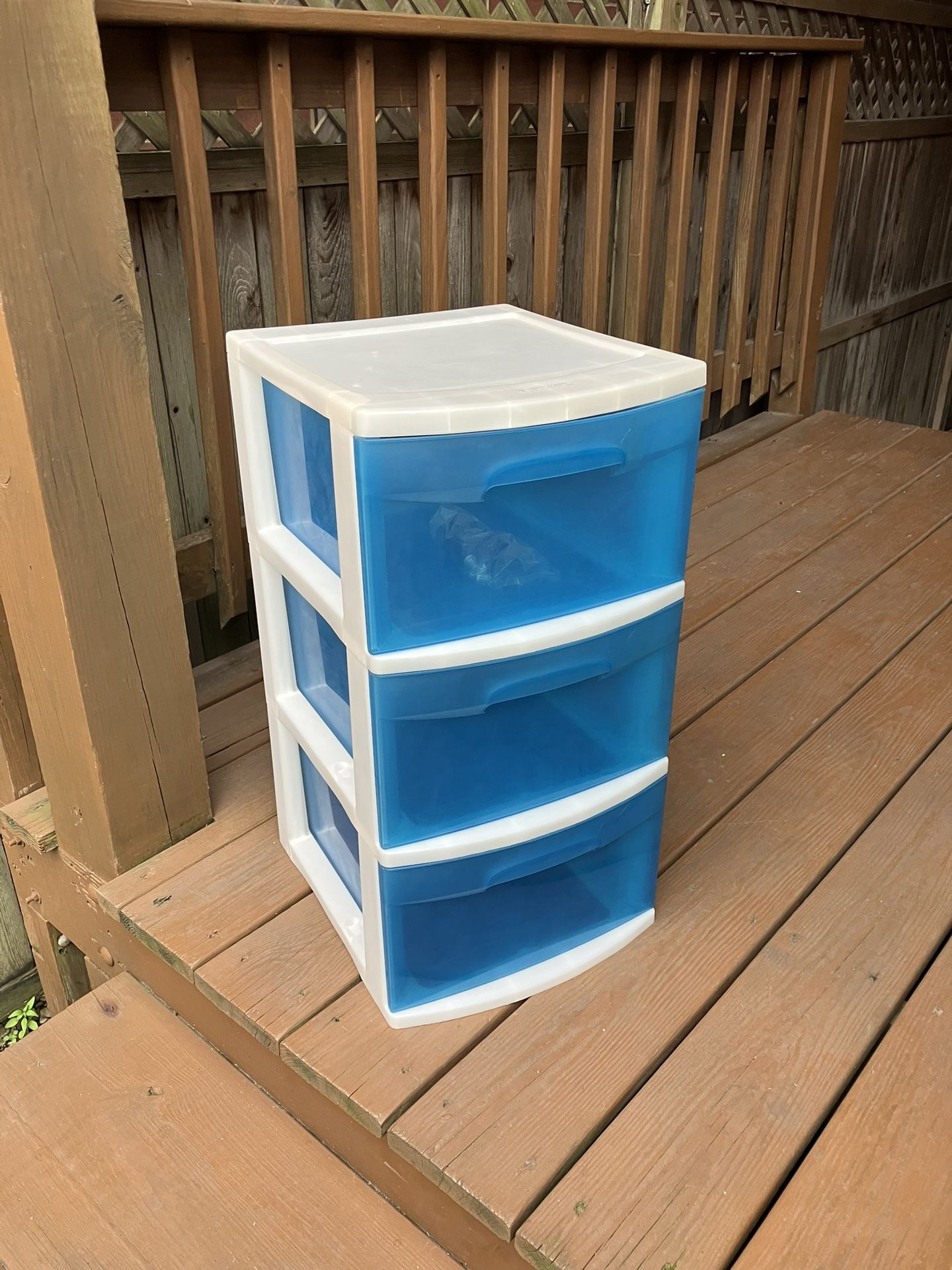 3 Drawer Cart Aqua Blue With Casters - 24” x 13” x 15”