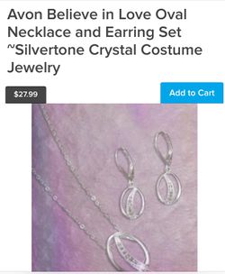 Believe in love oval pendant and earrings.