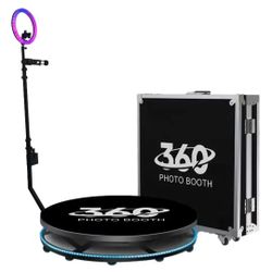  39in 360 Photo Booth Video Selfie Platform Automatic Spinning Wedding w/Case