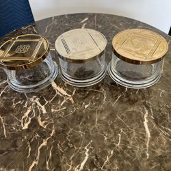 Candle Container Set Of 3 Glass