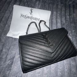Black YSL Crossbody Wallet