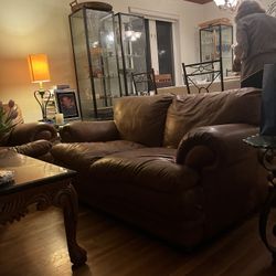 Leather Couch And Two Love Seats For Sale