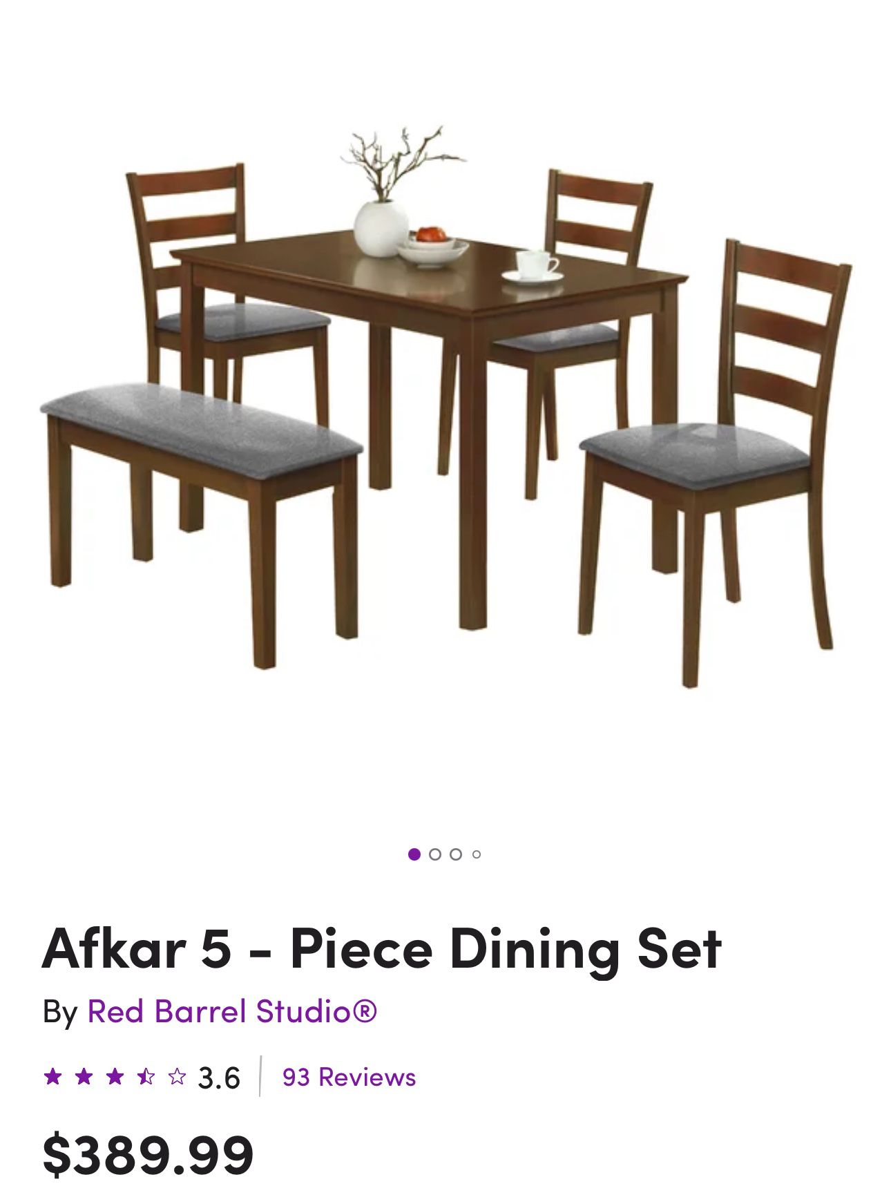 Afkar 5 Piece Dining Set 