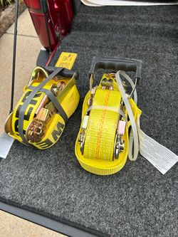 Yellow Ratchet Tie-Down Straps – Set of 2