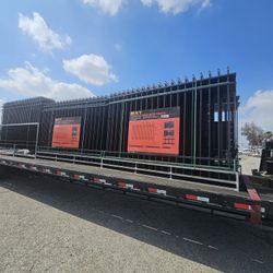 NEW WROUGHT IRON SITE FENCE
22 pcs fance panels
23 pcs post
10 ft (L) 6 ft (H)
Total size 220 ft
Lead free powder coated
Black color for any question 