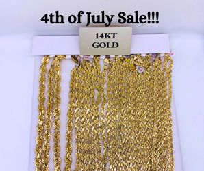 14K Diamond Cut Rope Chain sale! 1-12mm in stock now. 13mm and up can be ordered.