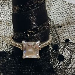 Sterling Silver, CZ, Size 8, Engagement/Promise Ring