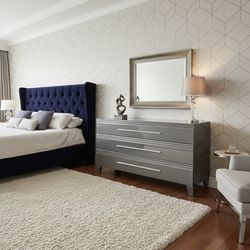 Luxury Glossy Anthracite Dresser / Buffet - Modern Chic