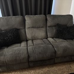 Dark Grey Reclining Couch