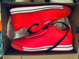 Reebok Red Leather Classic Low-Top Sneakers