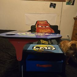 Toddler Desk Table With Storage Cup Holder 