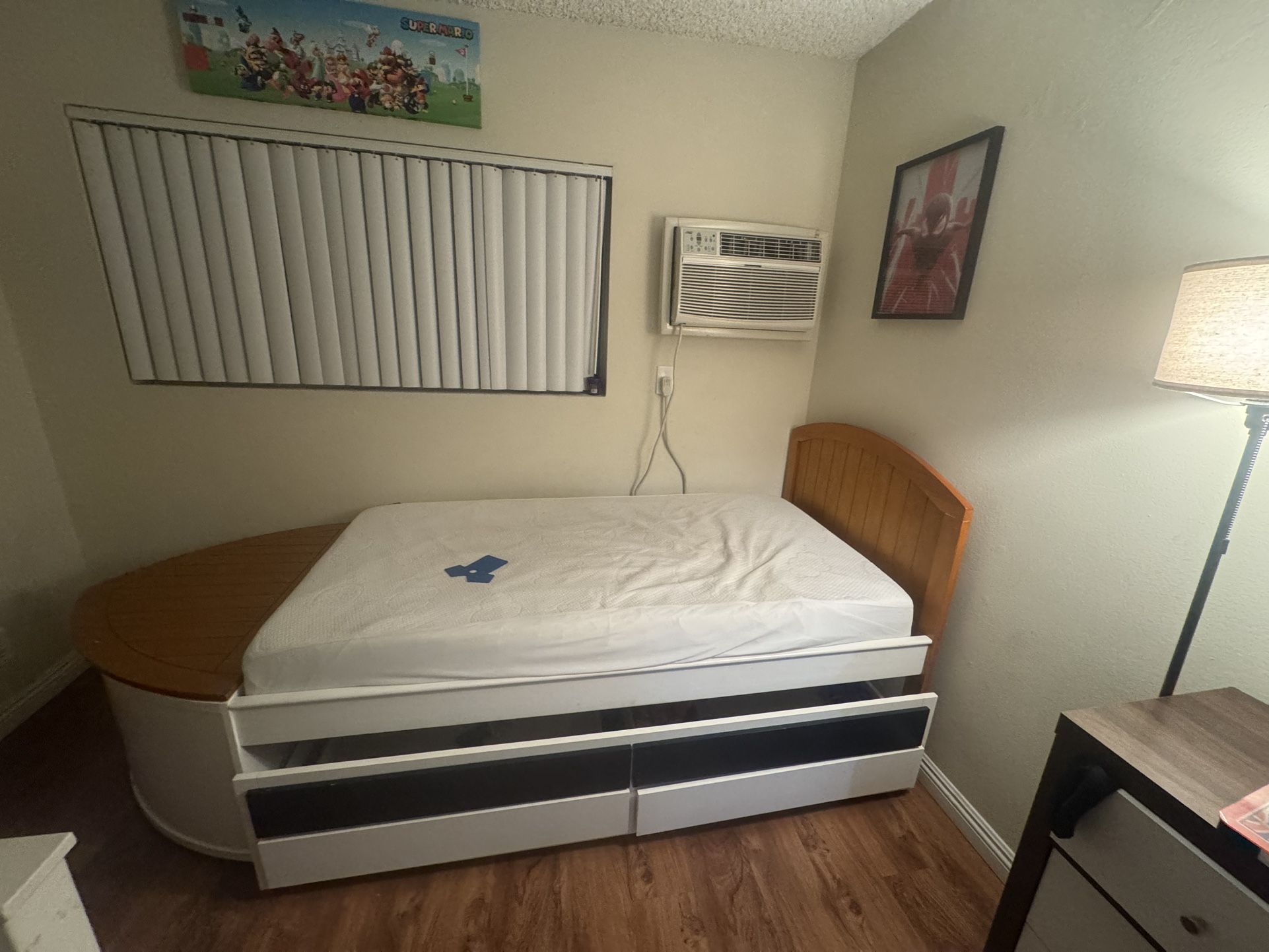 Twin Bed With Storage And Cabinets