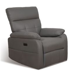 Power Zero Gravity Recliner Chair, Tech Cloth Reclining Chair with USB and Type-C Ports, Side Pocket, Oversized Recliner Chairs for Adults with Lumbar