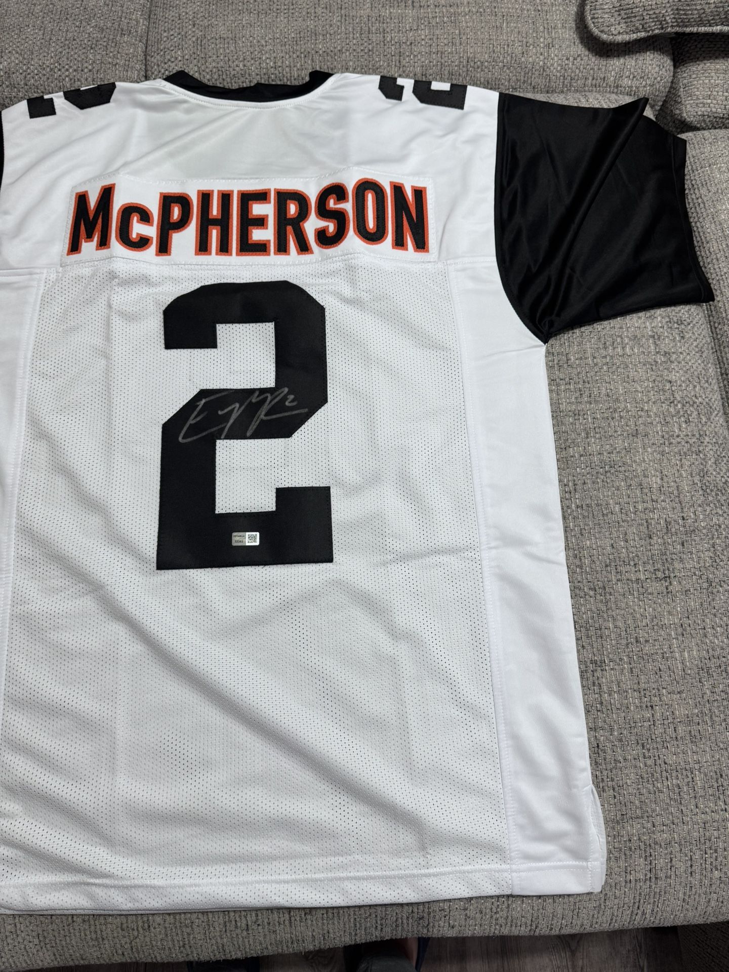Evan McPherson Signed Autograpn Custom Jersey- Metabilia Coa- Cincinnati Bengals