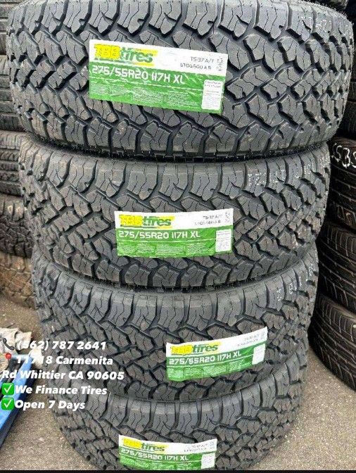 275/55R20 TBB ALL TERRAIN TODO TERRENO New Set of Tires Installed and Balanced Set de Llantas Nuevas Instaladas y Balanceadas