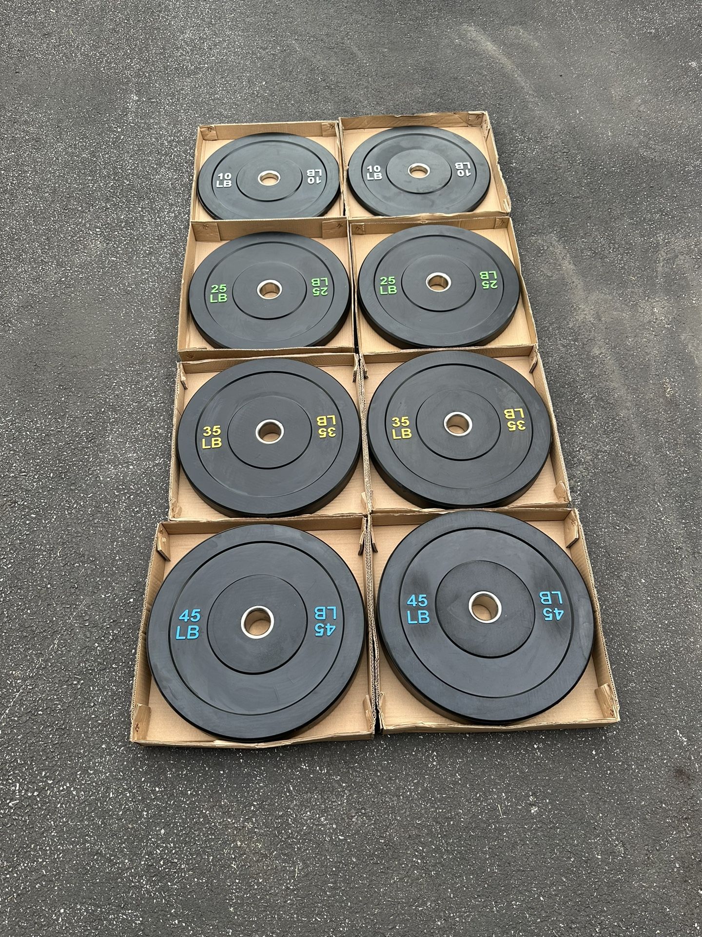 New Barbell Weight Plate Sets (Bumper Plates, Rubber Coated, And Cast Iron)