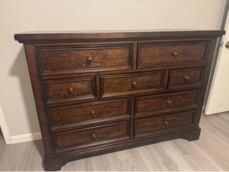 Large Solid Wood Rustic Farmhouse 9-Drawer Dresser