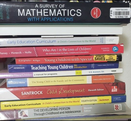 Child Development/ Math/ Earth Science College Text Books