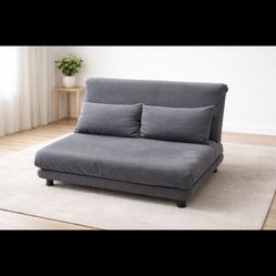 Sofá Futón Gris Cómodo – Buen Estado, Ideal para Espacios Pequeños.