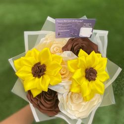 Ribbon Bouquet with Sunflowers🌻 