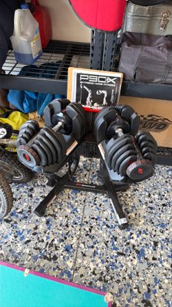 Bowflex 1090 dumbbells w/stand