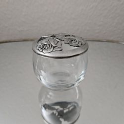 Vintage Glass Potpourri Dish with Pewter Lid - Made in Canada - Seagull Pewter

