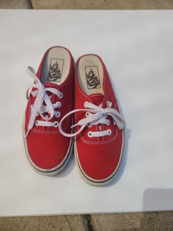 Red slip on vans