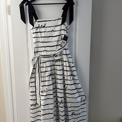 Women’s dress Karl Lagerfeld Paris Striped Bow Strap