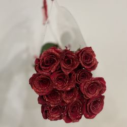 Valentines Rose Glitter Purse Bouquet 