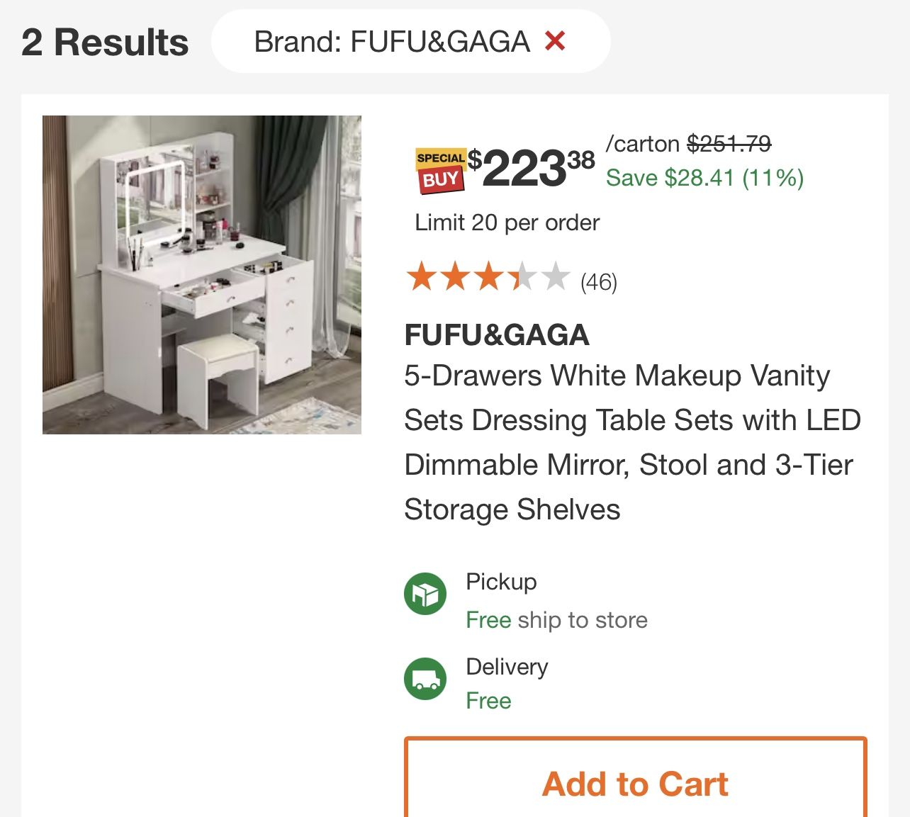 Makeup Vanity Table(white)