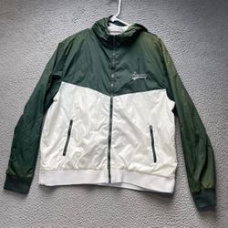 University of Hawaii Windbreaker Jacket Womens XL Green White Full Zip Hoodie