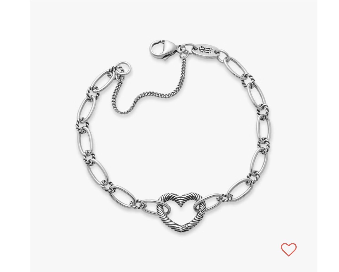 James Avery Changeable Heart Charm Bracelet