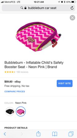 Bubblebum inflatable car seat
