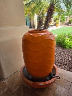 Beautiful water fountain orange everything works