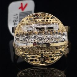 14KT Two Tone Gold Last Supper Ring 4.20g Size 11 178454/4