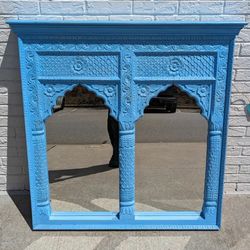 Imported Two Panel Hand Carved Mirror
