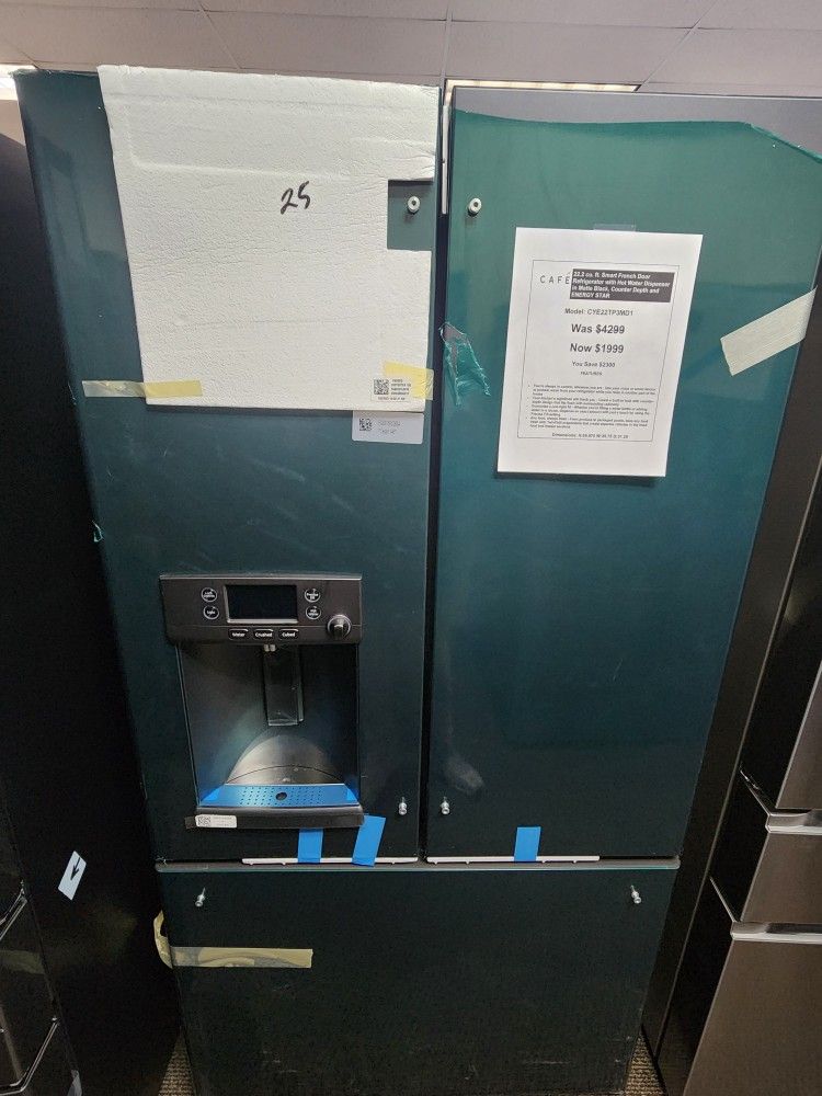 22.2 cu. ft. Smart French Door Refrigerator with Hot Water Dispenser in Matte Black, Counter Depth and ENERGY STAR