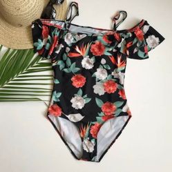 Onepiece off shoulder floral swimsuit Bathingsuit
