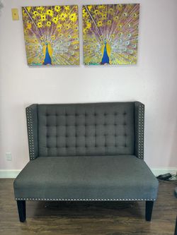 Grey Accent love seat