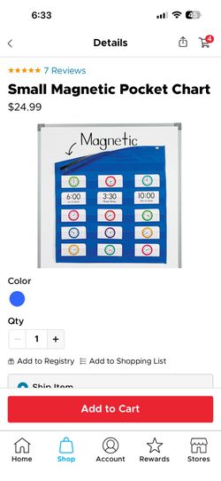 Blue Lakeshore Small Magnetic Pocket Chart