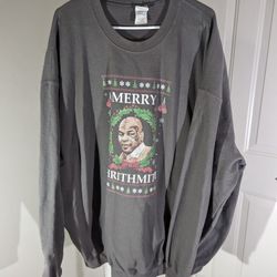 VINTAGE Gildan Sweatshirt Crew Neck Fleece Merry Chrithmith Men's Size 5XL