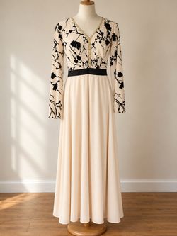Floral Print Maxi Dress Long Sleeve