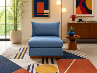 Joybird Holt Petite Armless Chair (Faithful Indigo)