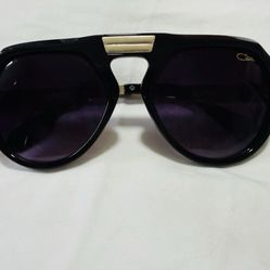 Cazal A7A1 1980s Pilot Sunglasses Black Frame Purple Lens Retro Original