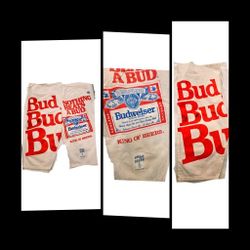 Vintage Budweiser Capri Pants Unisex Potato Sack Fabric 80s!
