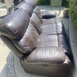 Comfy Leather Electric Reclining Couch