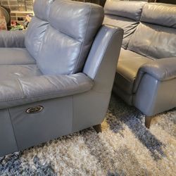 Living Spaces - Leather Couch Set
